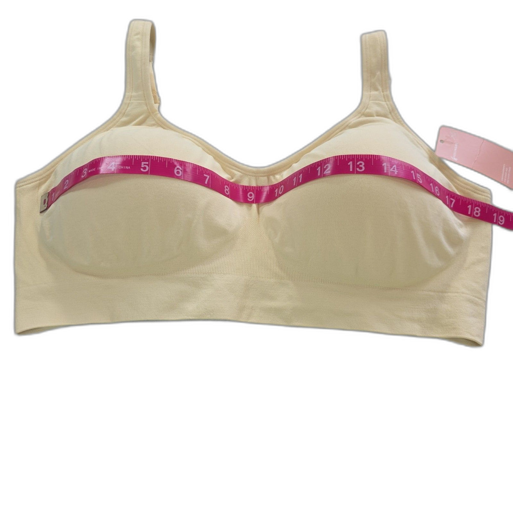 Feelingirl NWT Women's Wireless Comfort Bra XXL Nude Lightly Lined Seamless NEW - Picture 3 of 8